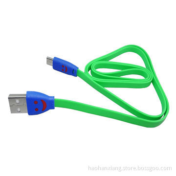 Lighting LED Flat Smile Mini Micro USB Cable